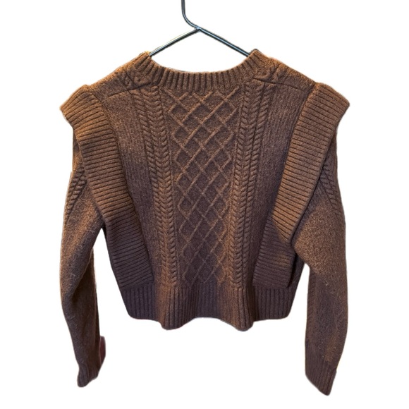 Babaton Dark Brown Cable Knit Sweater - Picture 6 of 13